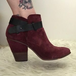 Dolce Vita oxblood suede booties